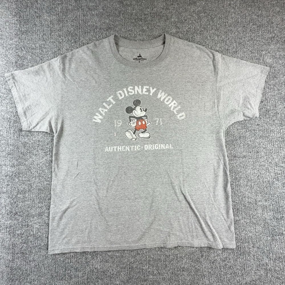 Disney Parks Shirt Mens XL Gray Walt Disney World Mickey Mouse Graphic Tee